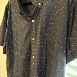 Bonobos Charcoal Shirt with Pink Dots